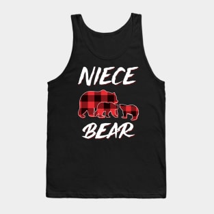 Niece Bear Red Plaid Christmas Pajama Matching Family Gift Tank Top